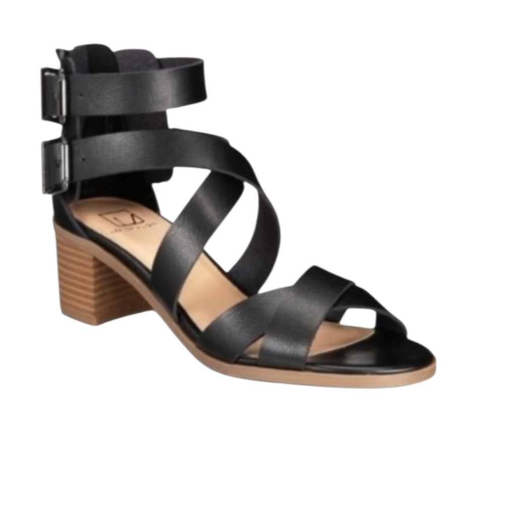Material Girl Black Danee Block Heel Sandals